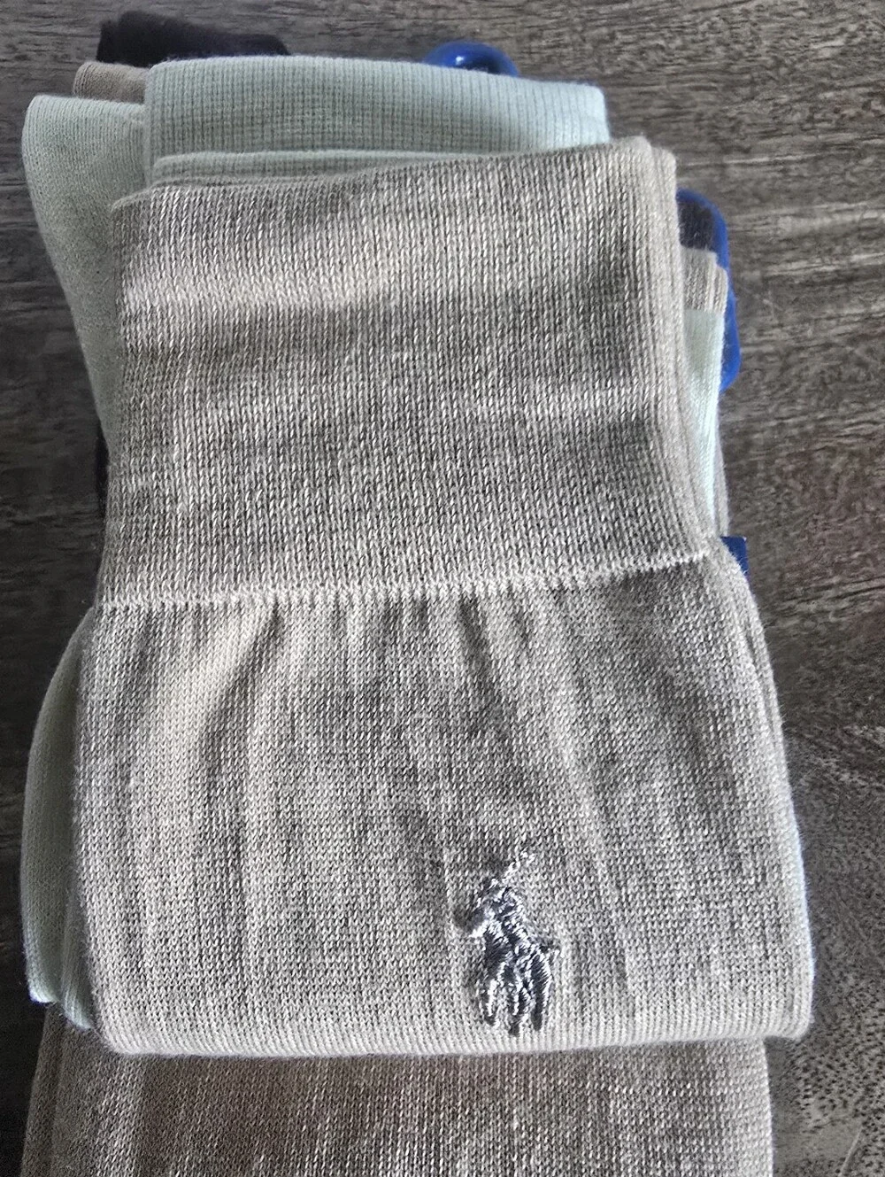 3 Pairs Polo Ralph Lauren Socks Men 10-13 Multicolor Dress Crew Brown Tan